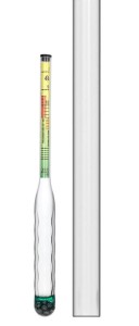 Solomierz nietłukący z probówką, zakres pomiaru: 0-300 g soli/L