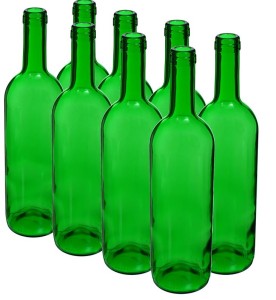 Butelki na wino 0,7 l zielone - zgrzewka 8 szt