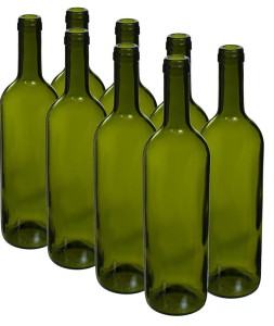 Butelka na wino 0,7 l oliwkowa - zgrzewka 8 szt