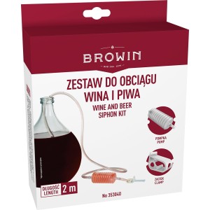 Wężyk do obciągu wina z pompką i zaciskiem