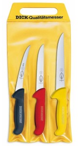 Zestaw TRZECH noży  rzeźniczych DICK No 8255100 KOLOROWE